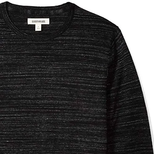Amazon Brand - Goodthreads Men's Soft Cotton Crewneck Summer Sweater, Black, X-Large