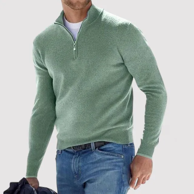 Ancien | Cashmere Men's Half Zip Sweater