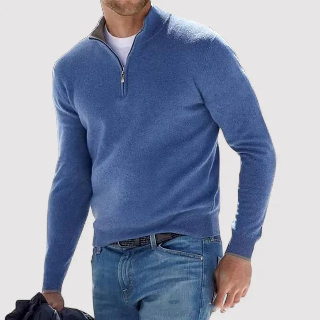 Ancien | Cashmere Men's Half Zip Sweater