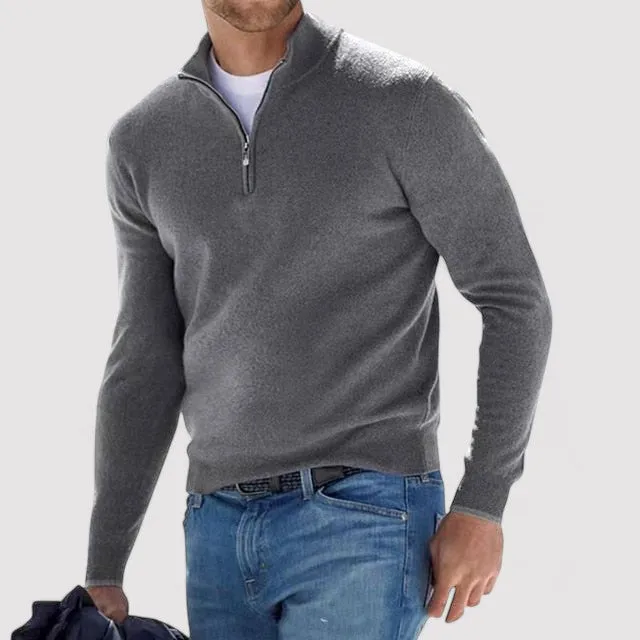 Ancien | Cashmere Men's Half Zip Sweater
