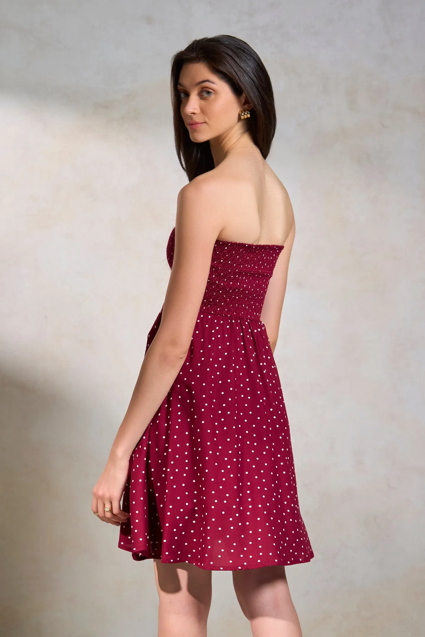 Anuvika|Polka Print Strappy Dress
