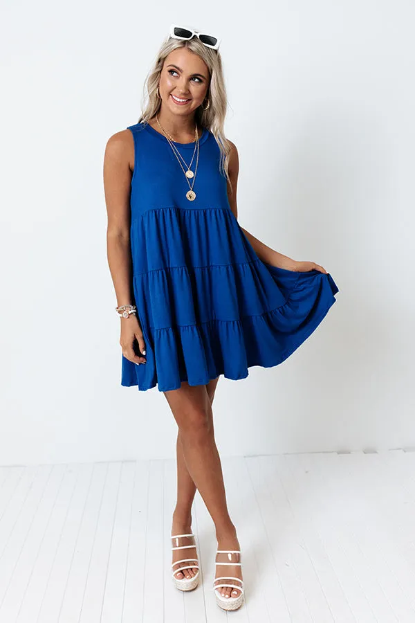 Apple Spiced Wishes Babydoll Dress In Royal Blue