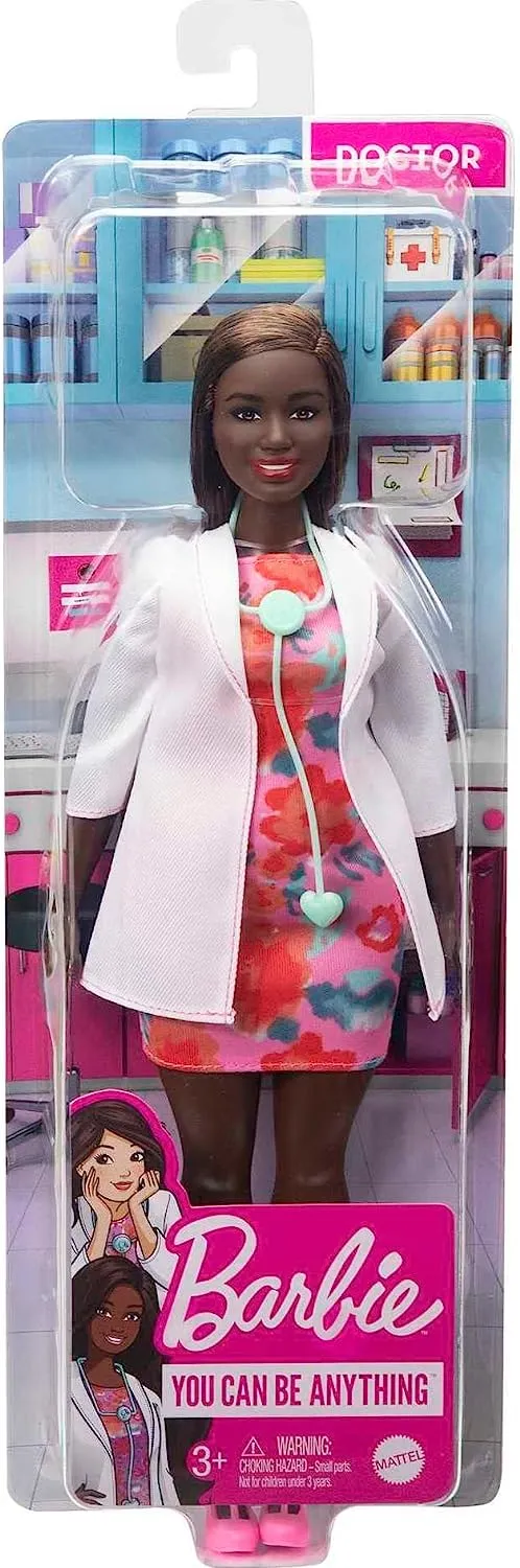 Barbie Career 12 Inch Doctor Doll with Brunette Hair, Curvy Shape With Accessories