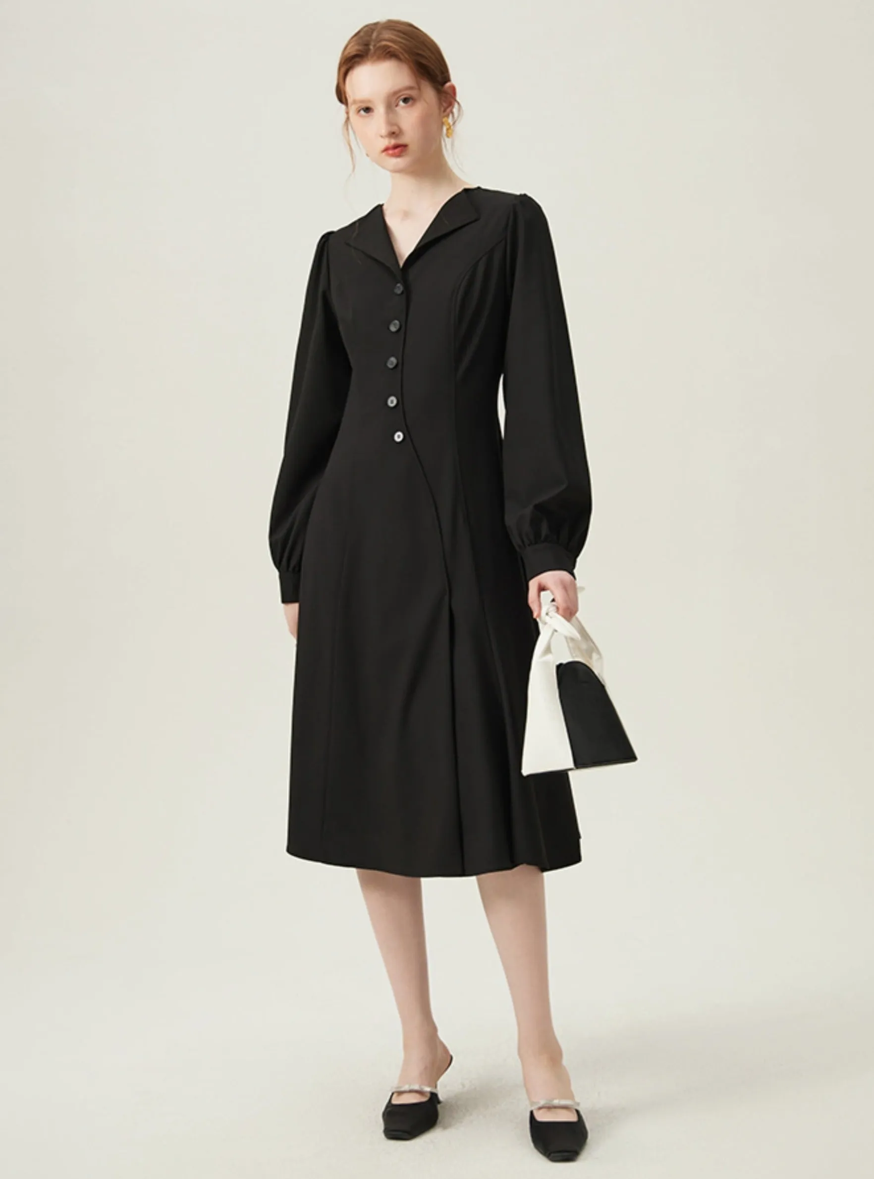 Bishop Sleeve Coat Dress