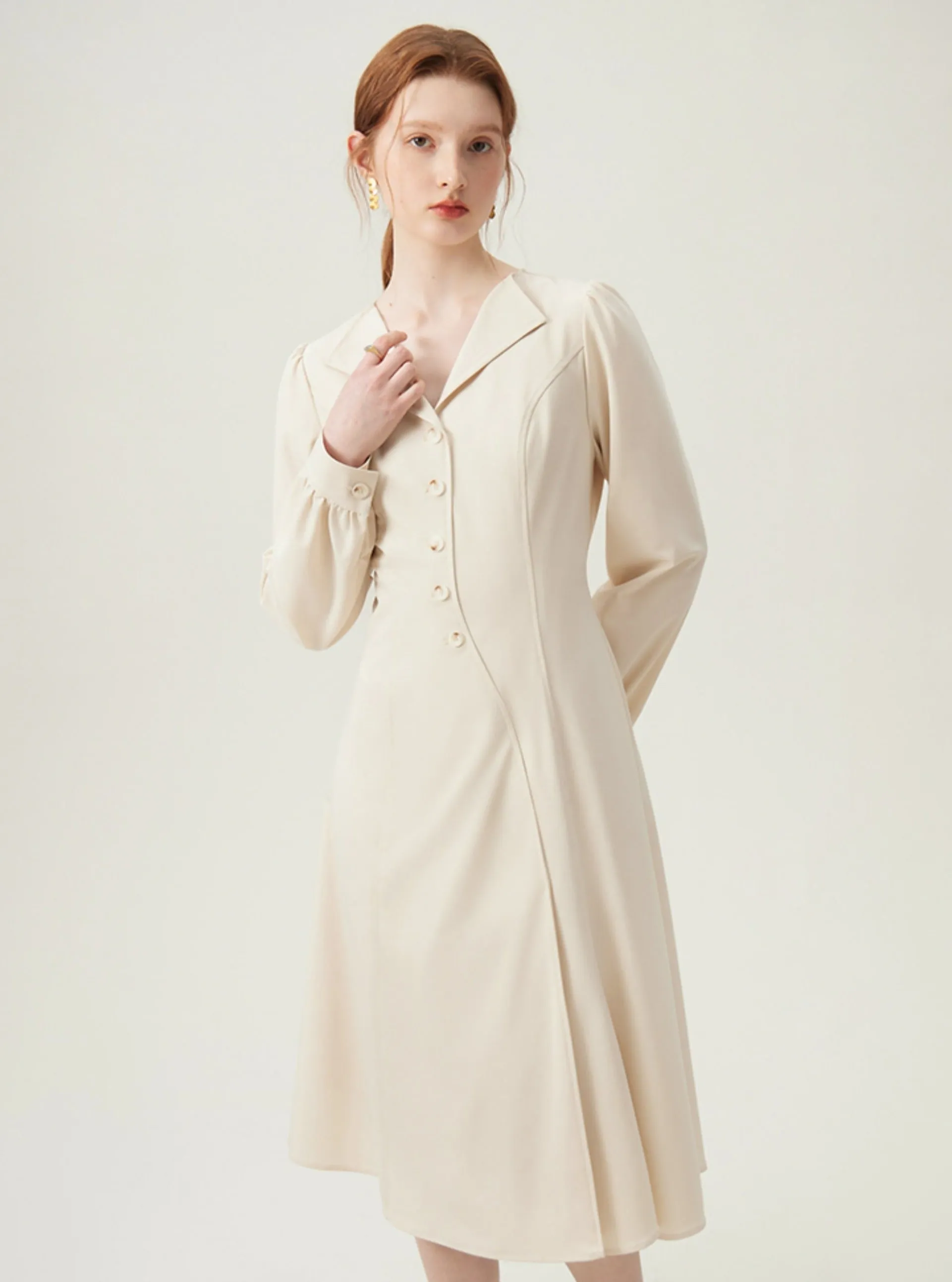Bishop Sleeve Coat Dress