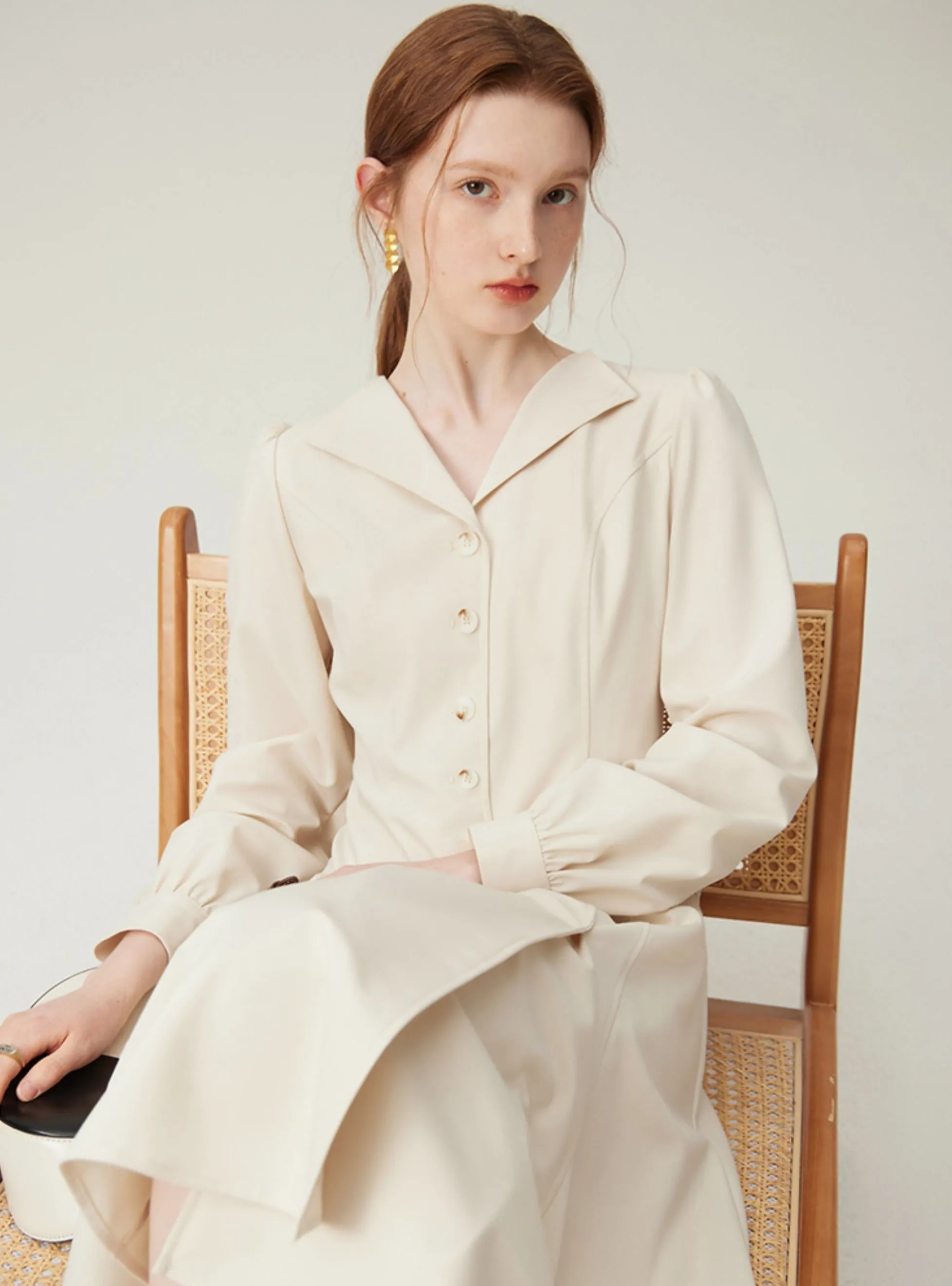 Bishop Sleeve Coat Dress