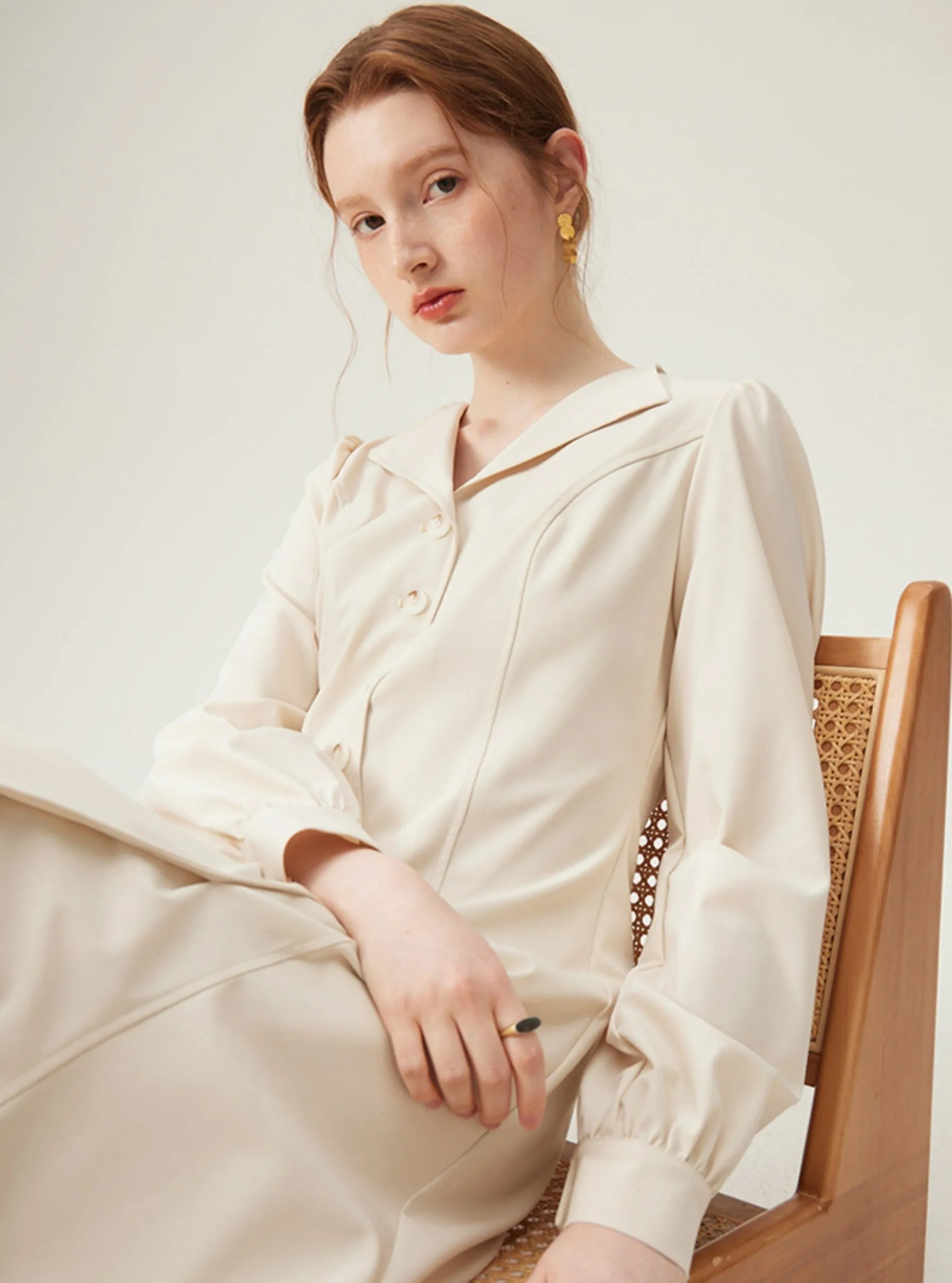 Bishop Sleeve Coat Dress