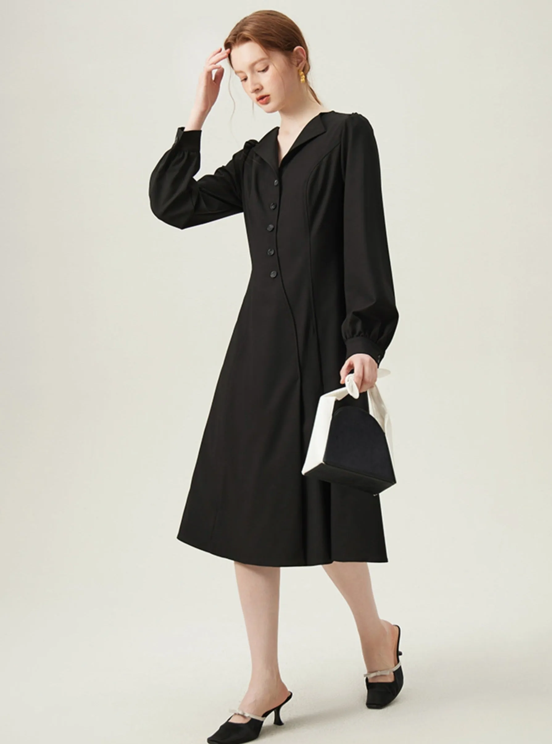 Bishop Sleeve Coat Dress