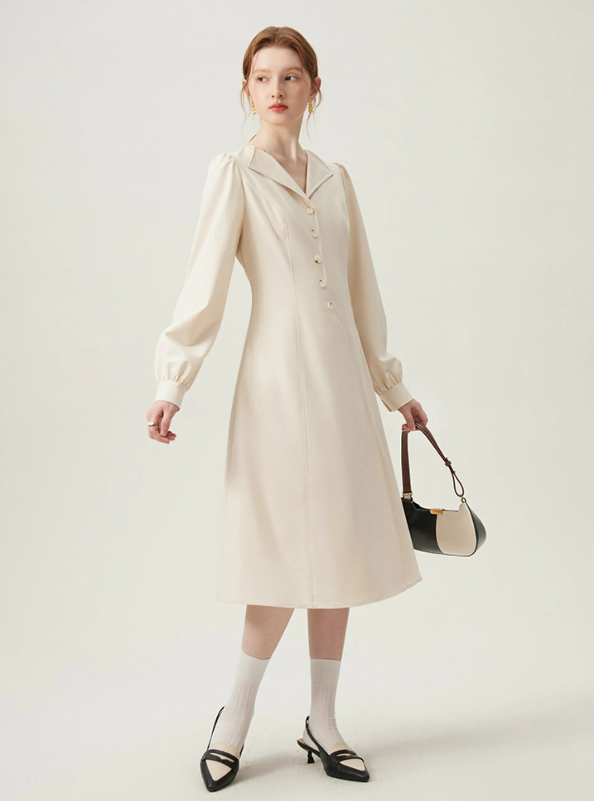 Bishop Sleeve Coat Dress
