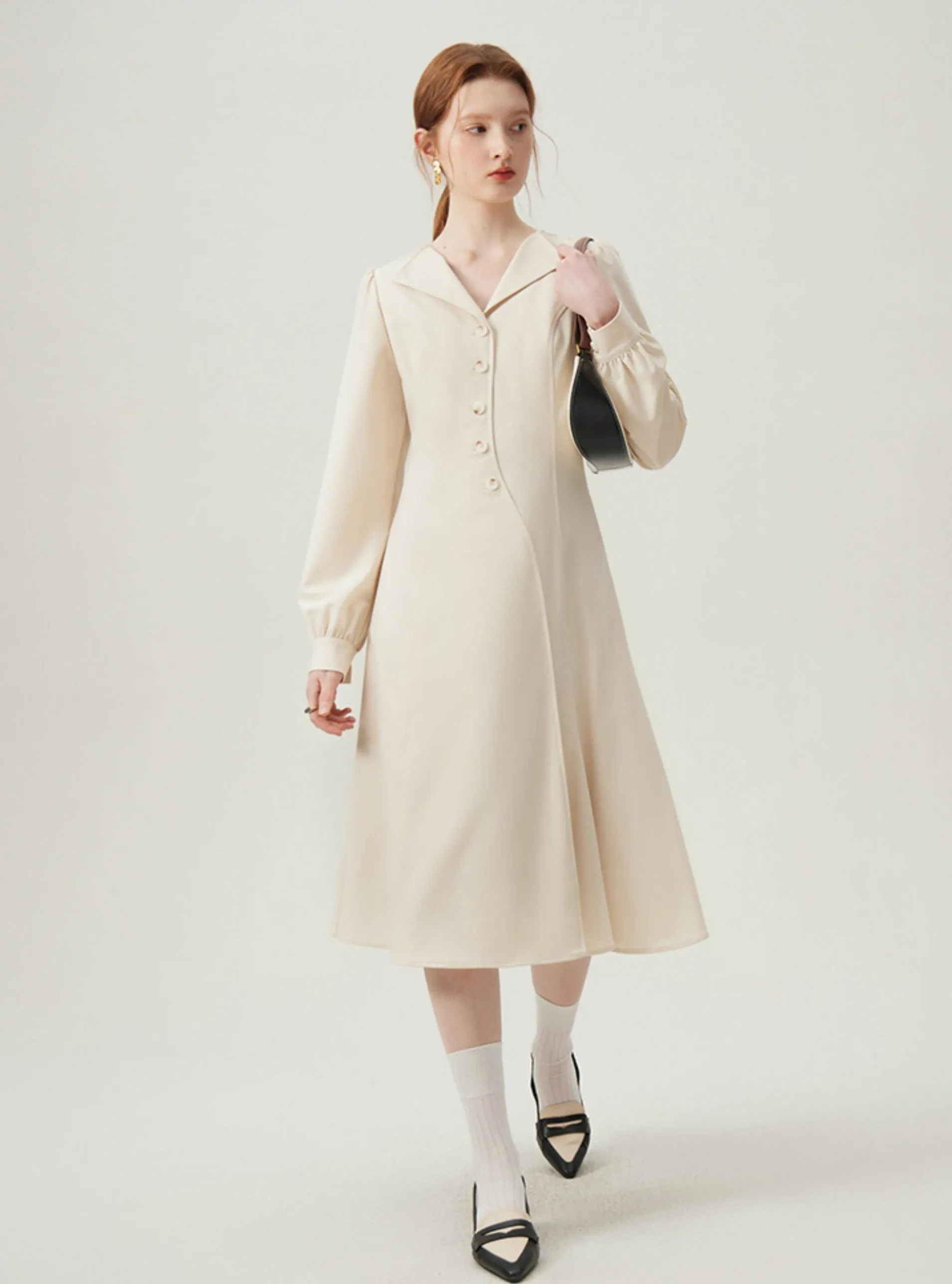 Bishop Sleeve Coat Dress