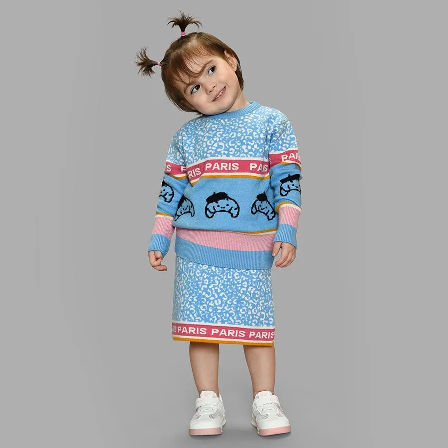 Bonjour Fuzzy Sweater & Skirt Set