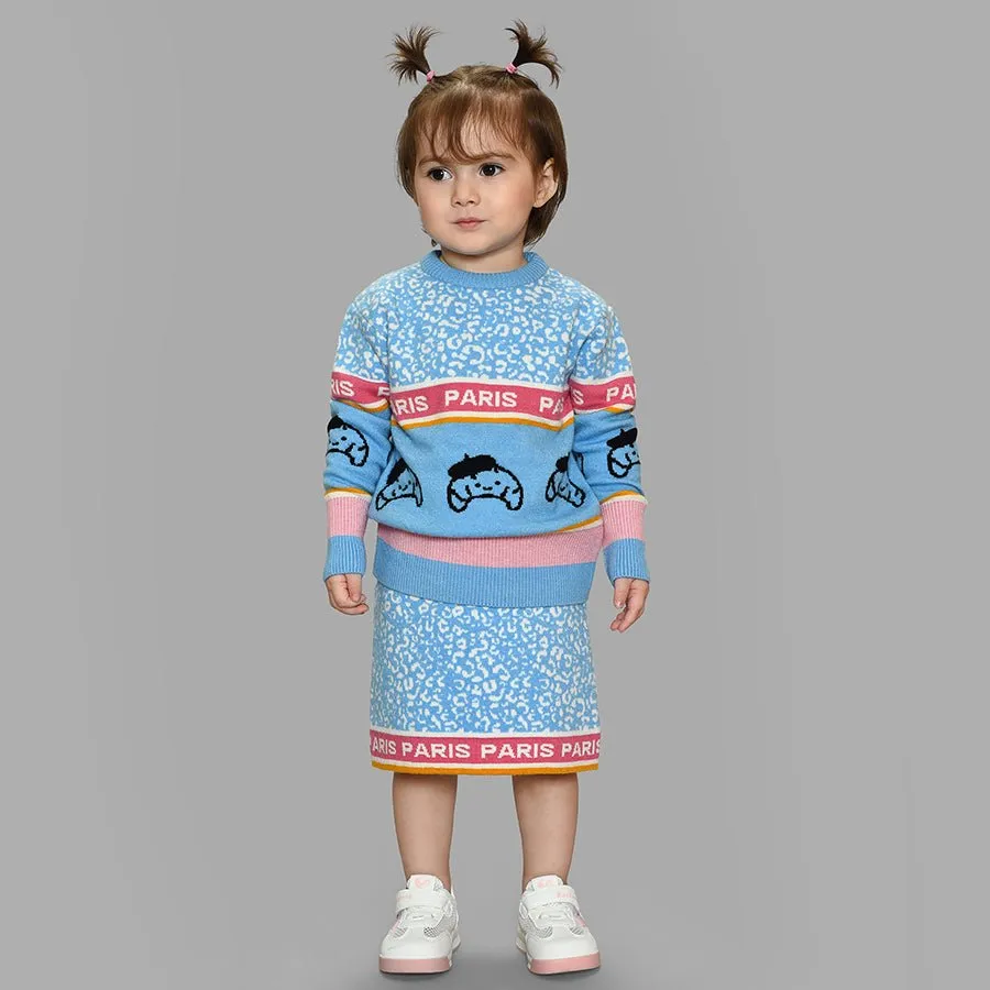 Bonjour Fuzzy Sweater & Skirt Set