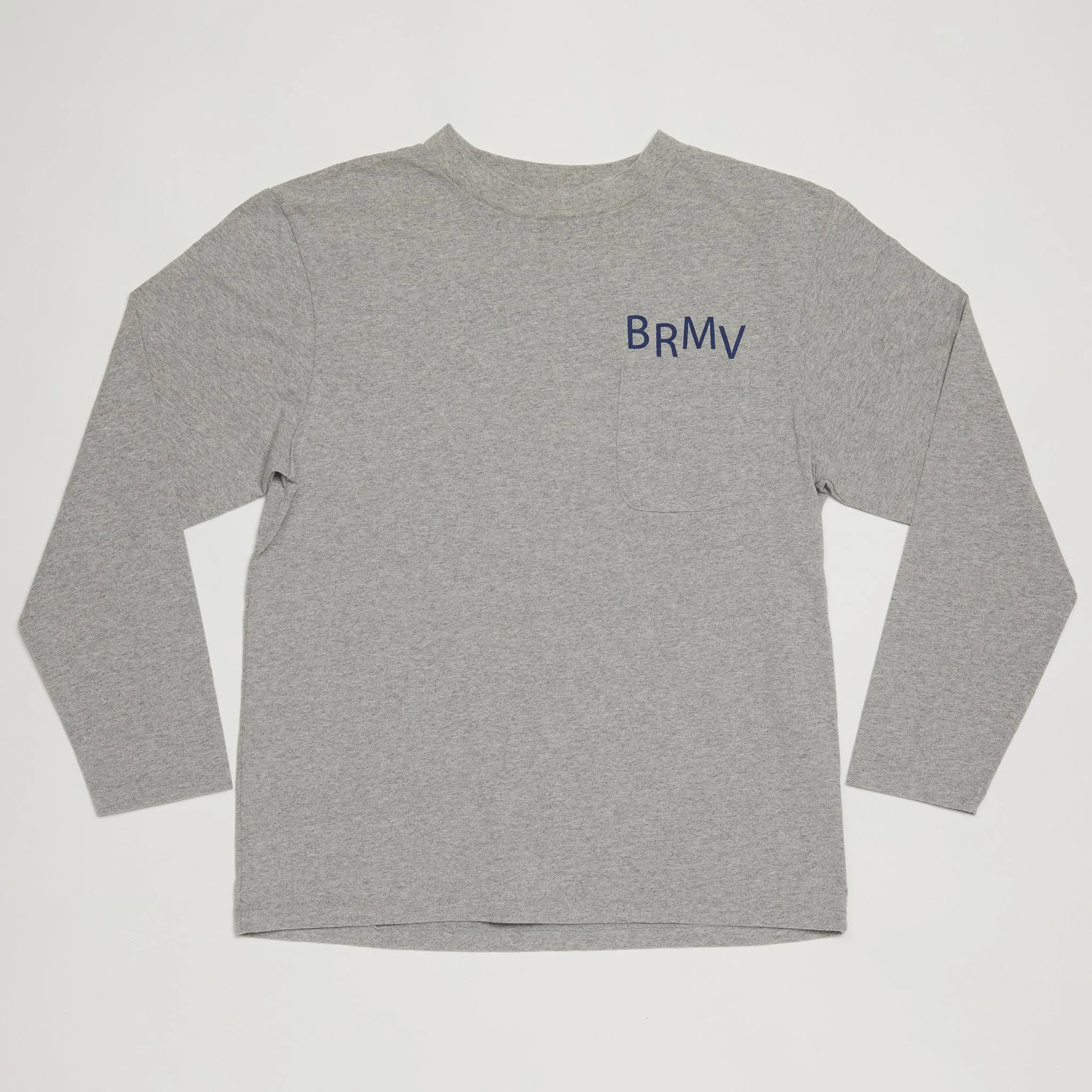 BRMV Mock Neck Long Sleeve Tee (Heather Gray)
