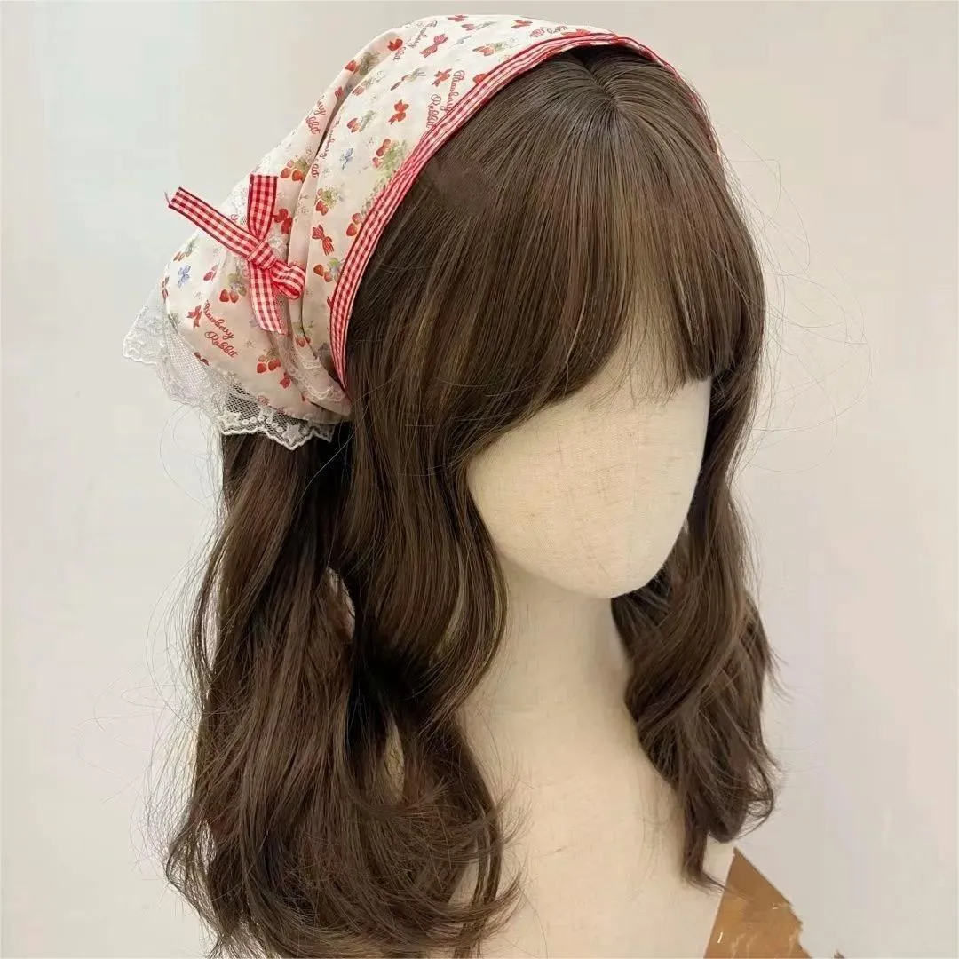 Colorful Floral Lace Ribbon Bowknot Hair Scarf