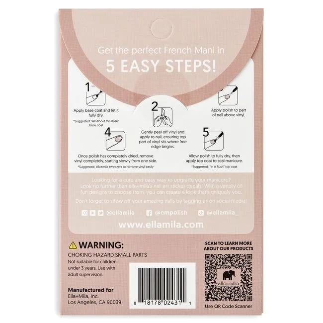 ella mila -  Nail Art Decal - French Mani Strips