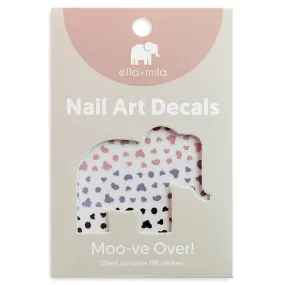 ella mila -  Nail Art Decal - Moo-ve Over - Cow