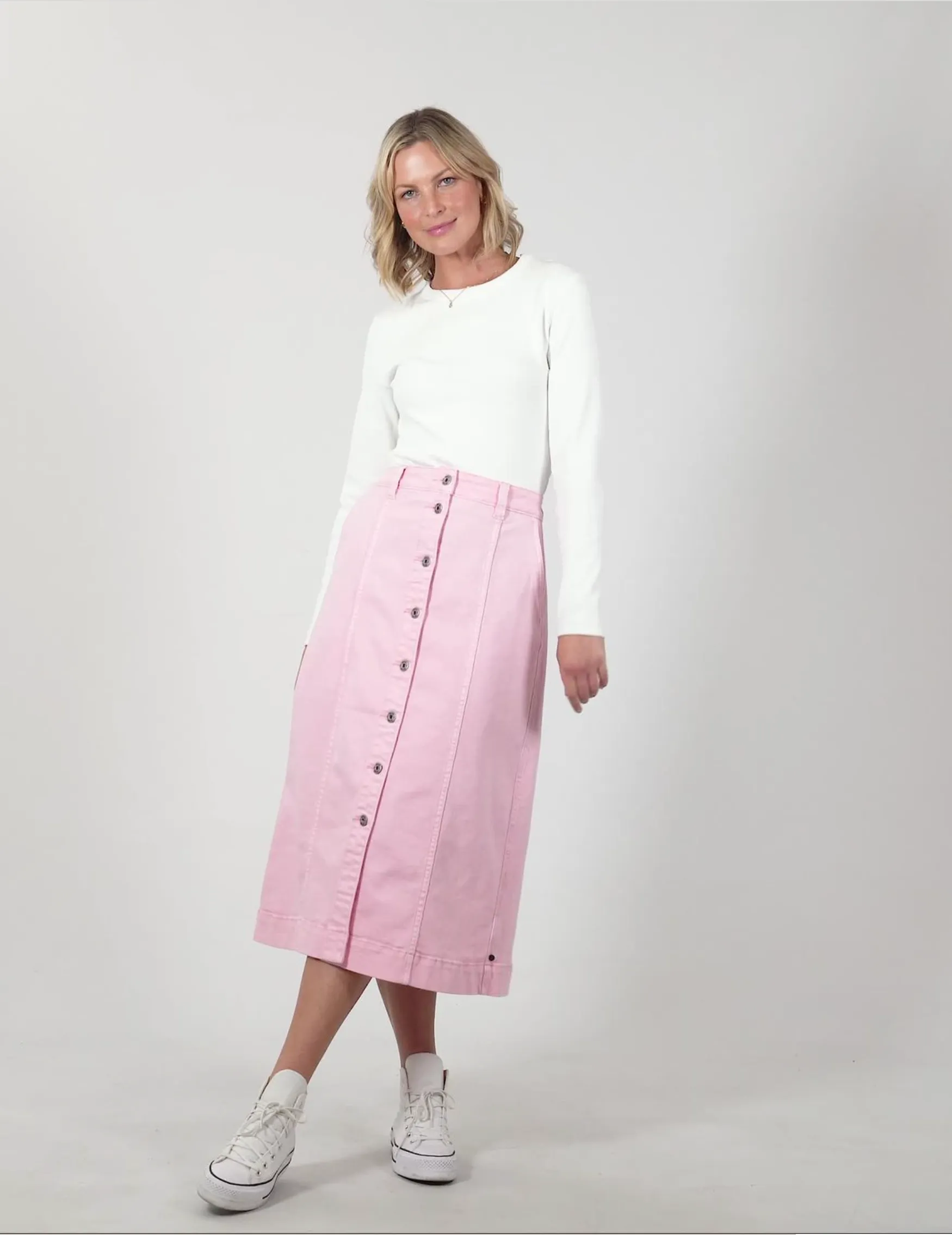 Elm Lifestyle Florence Button Thru Skirt