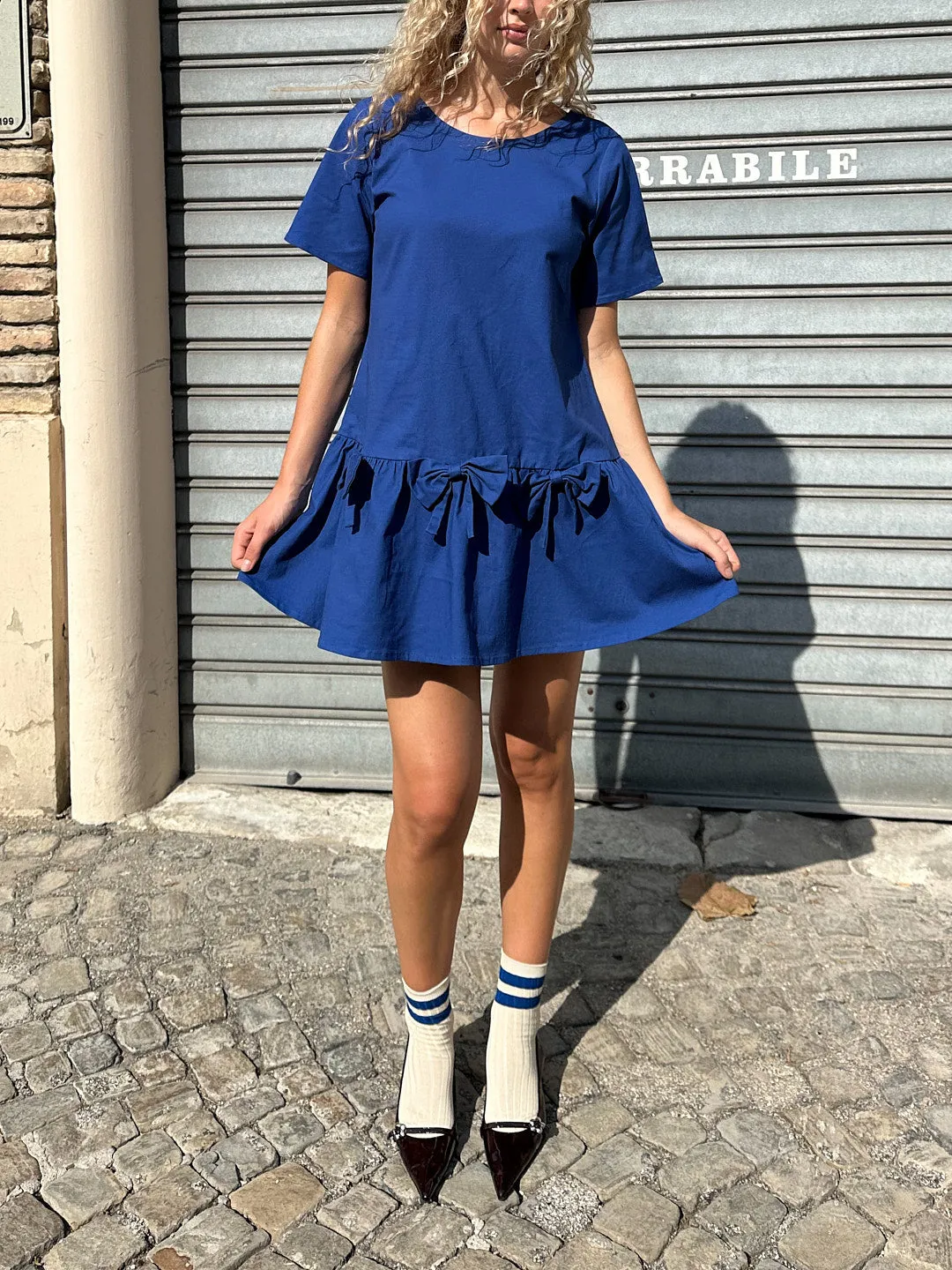 Esme Babydoll Dress - Cobalt