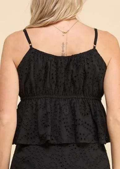 Eyelet Babydoll Tank
