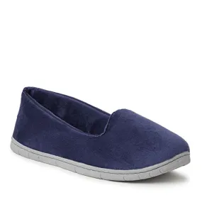 EZ Feet Women's Comfy Cozy Velour Closed Back Indoor/Outdoor Slipper (13-14, Peacoat)