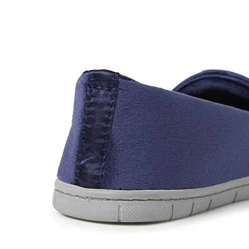 EZ Feet Women's Comfy Cozy Velour Closed Back Indoor/Outdoor Slipper (13-14, Peacoat)
