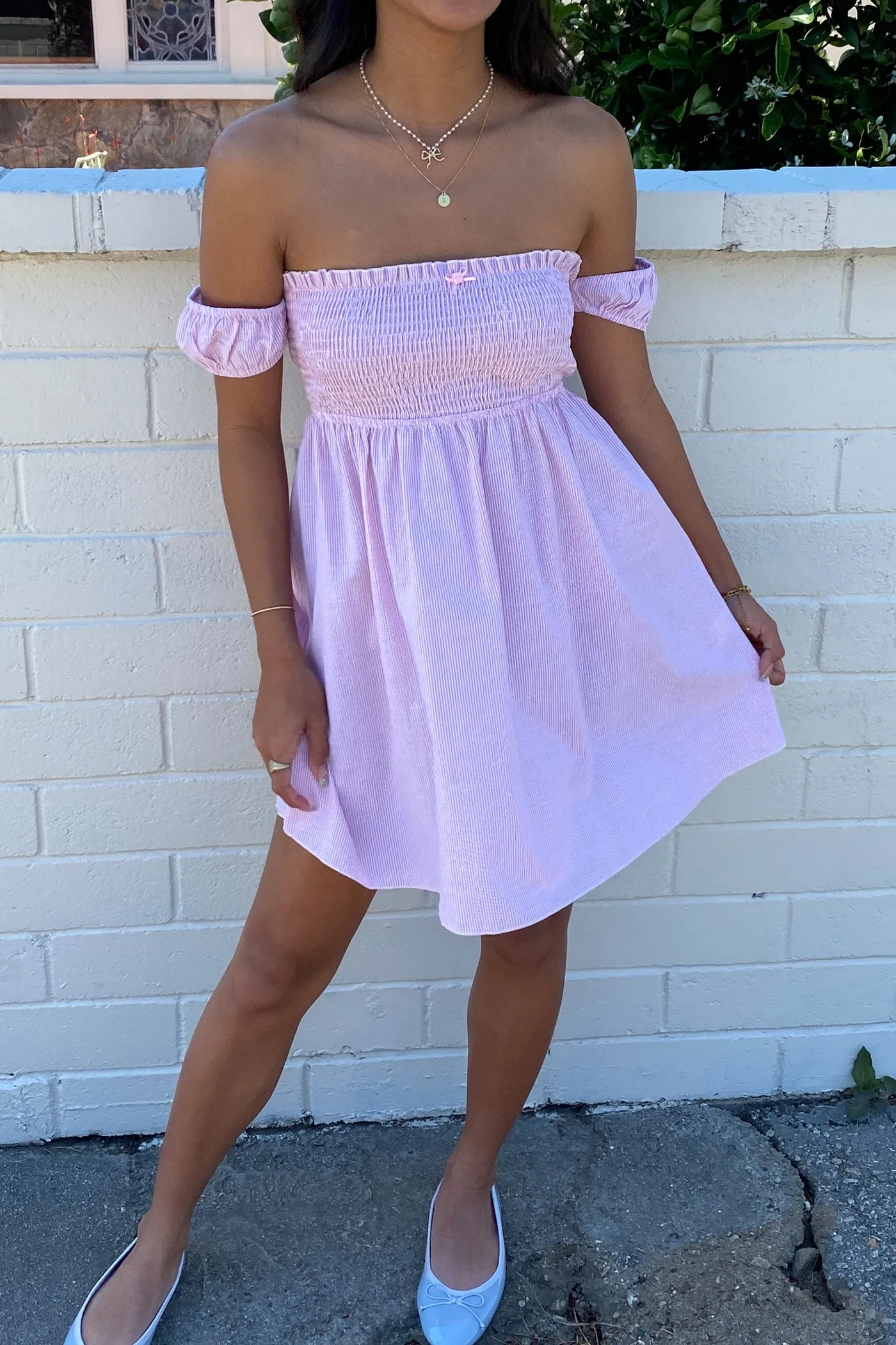 Mini Striped OTS Dress
