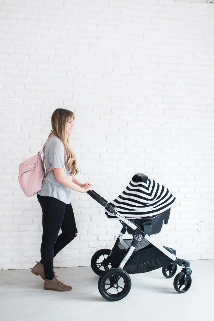 Multi Use 5 in 1 Baby Cover | Black/White Stripe