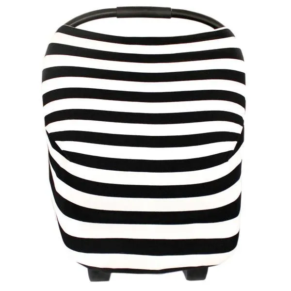 Multi Use 5 in 1 Baby Cover | Black/White Stripe