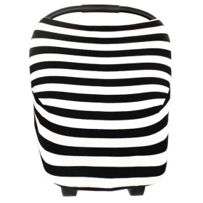Multi Use 5 in 1 Baby Cover | Black/White Stripe