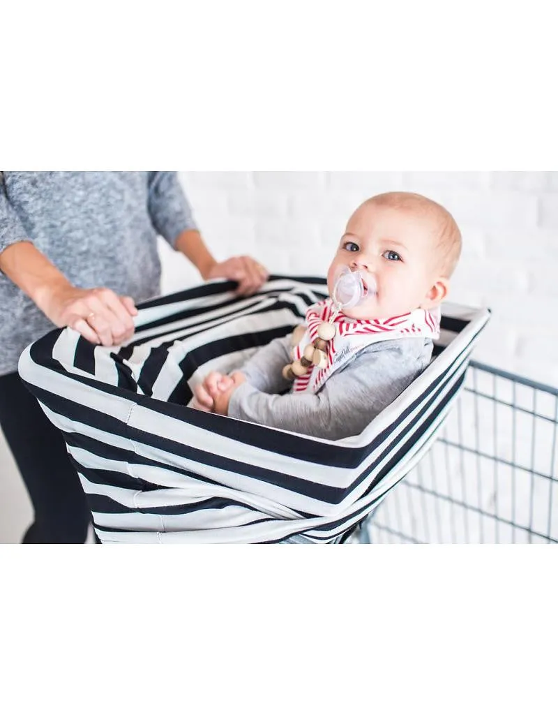 Multi Use 5 in 1 Baby Cover | Black/White Stripe