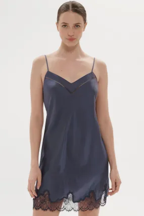 Nocturne Silk Nightdress Cinder Blue