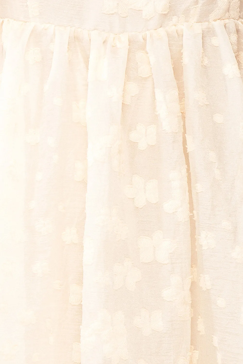 Olympe | Cream Babydoll Dress w/ Flowers