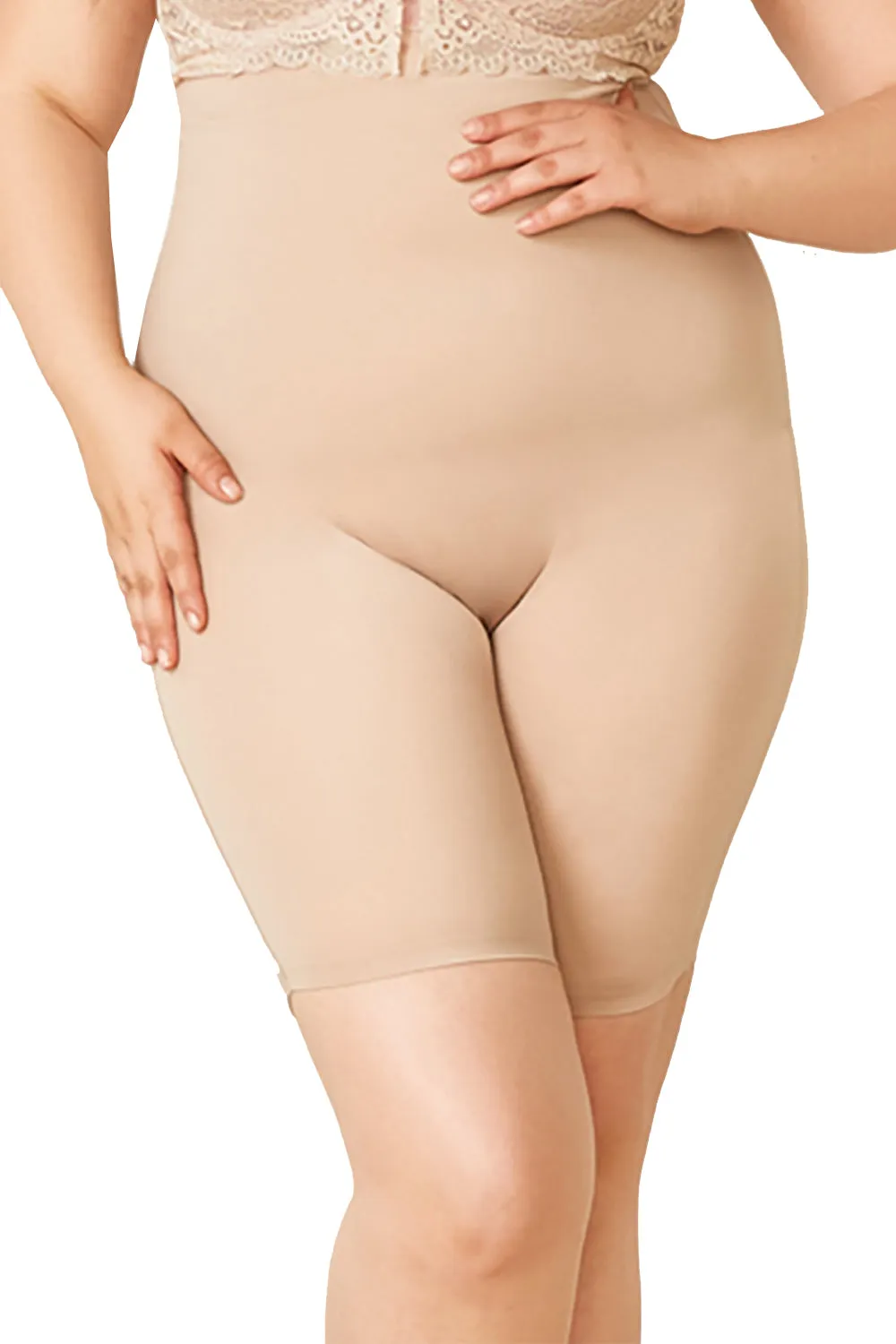 Plus High Waisted Body Shaper Boyshorts Double Layered Tummy Control Waist Slimming and Back Smoothing Shapewear