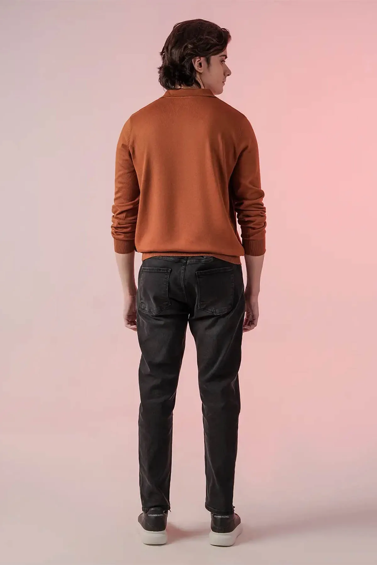 Polo Sweater For Men - Almond