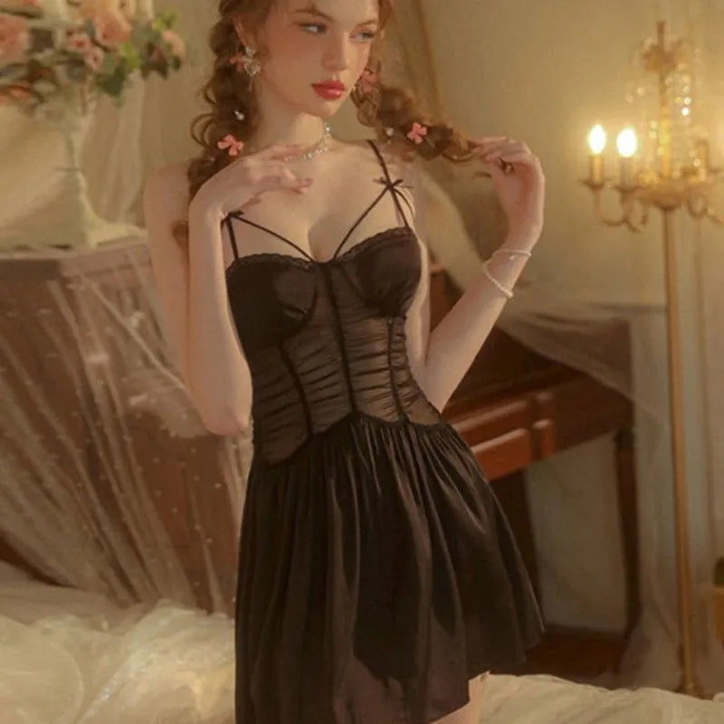 Sexy See through Black Mesh Nightdress Lingerie
