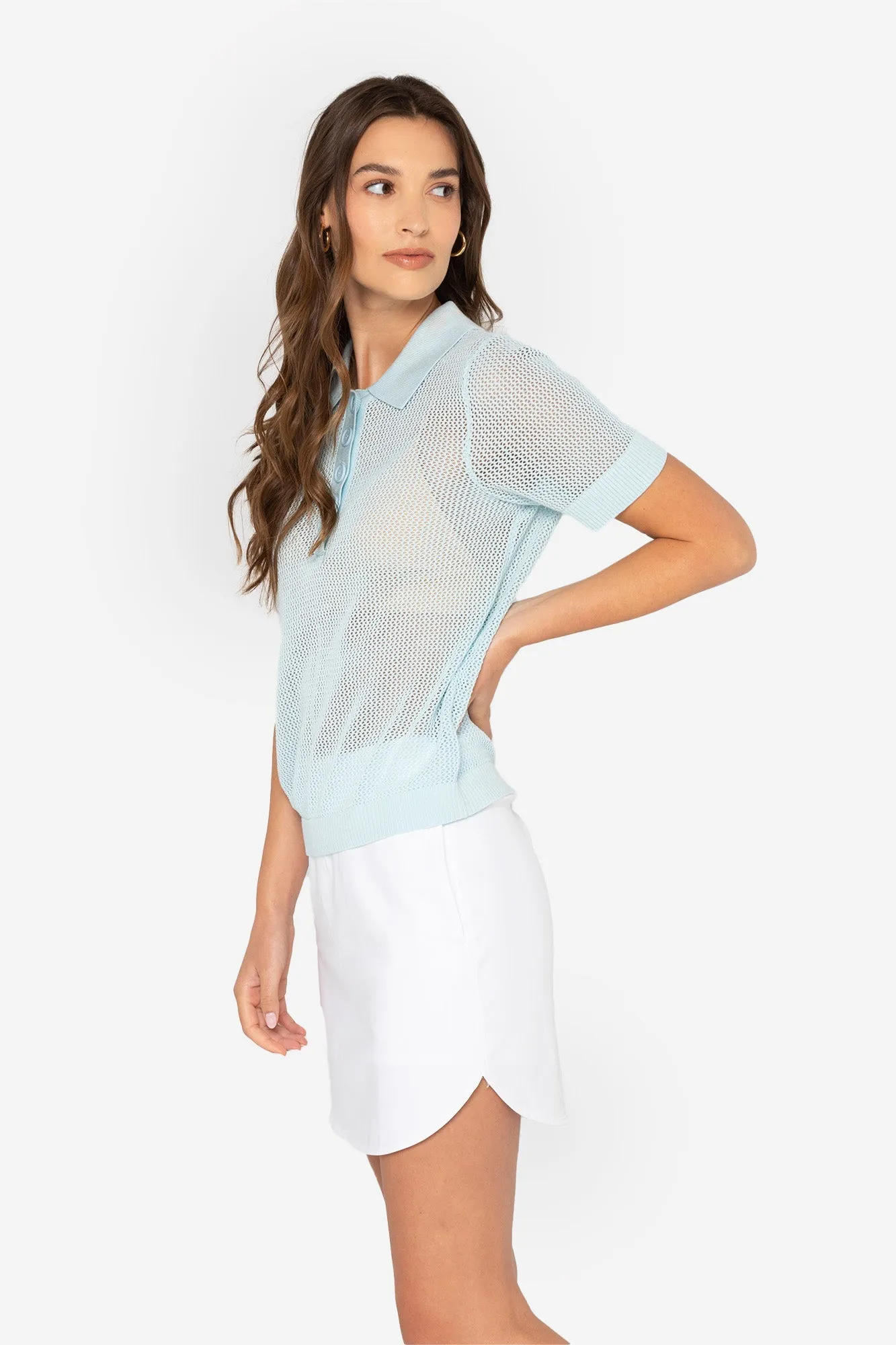 Short-Sleeve Sweater Polo