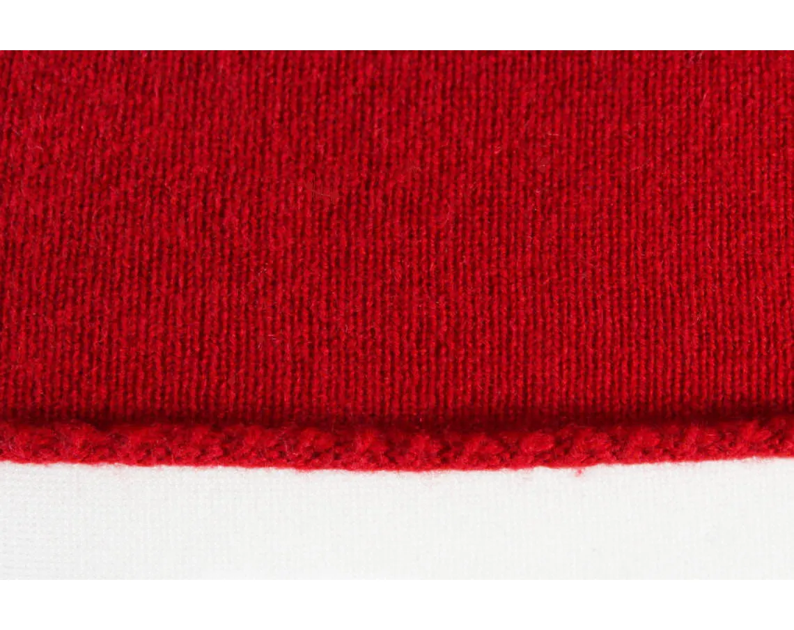 Size 10 Alaia Cashmere Sweater - Crimson Red Luxurious Designer Italian Knit Pullover - 100% Pure Cashmere - Italy - Polo Neck - Bust 37