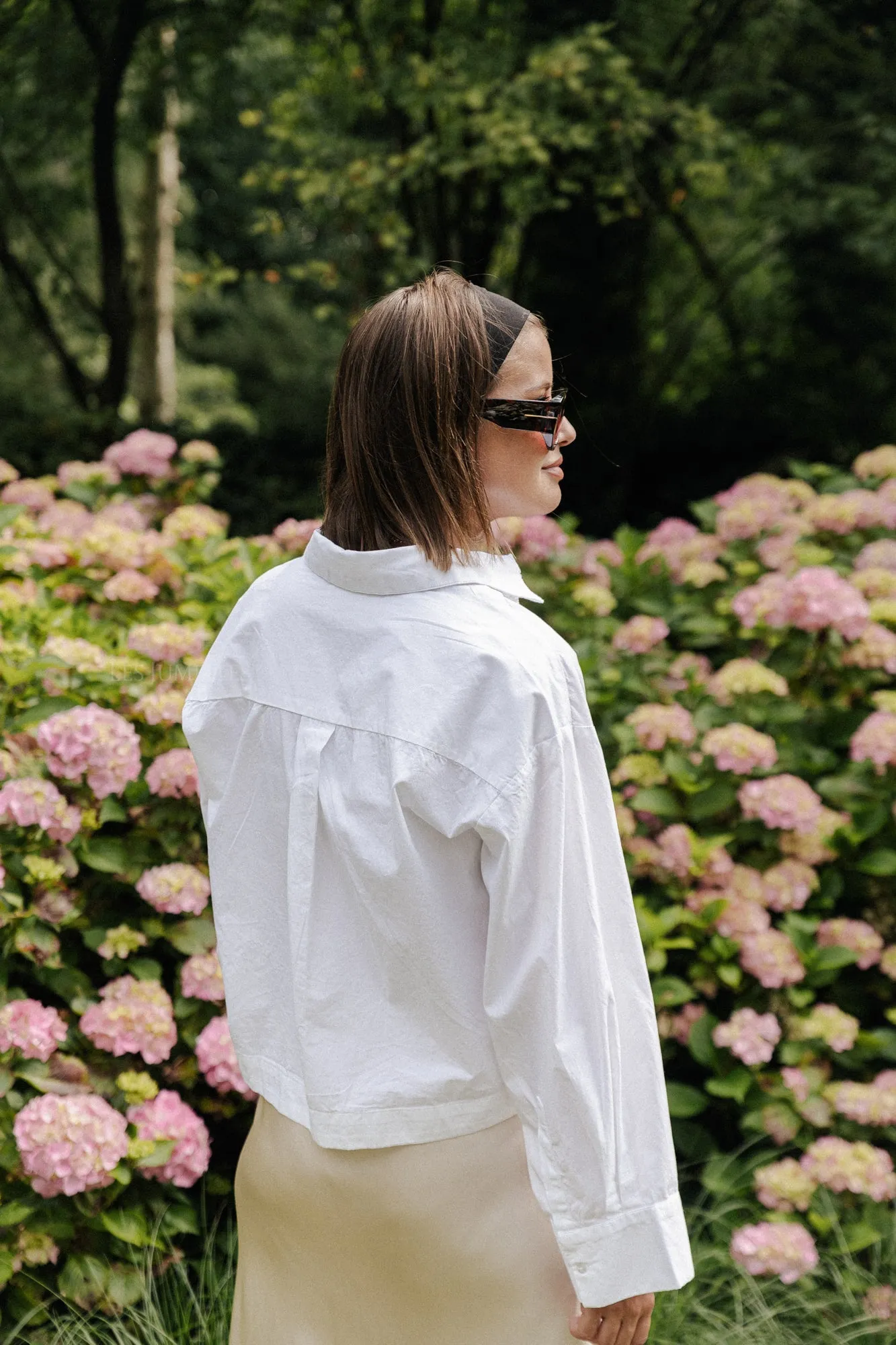 SLFAstha ls cropped boxy shirt bright white