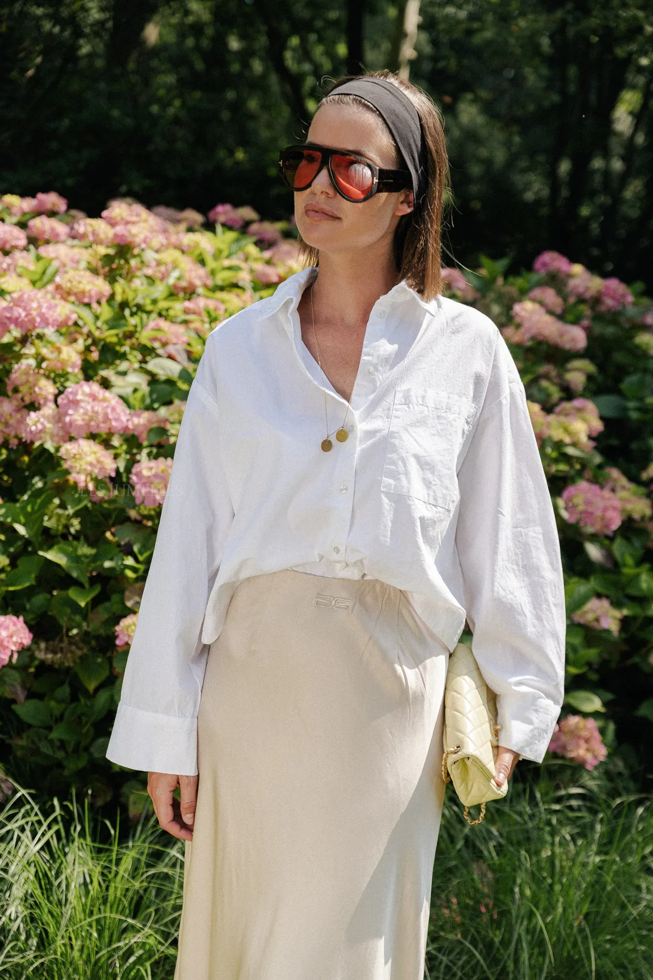 SLFAstha ls cropped boxy shirt bright white