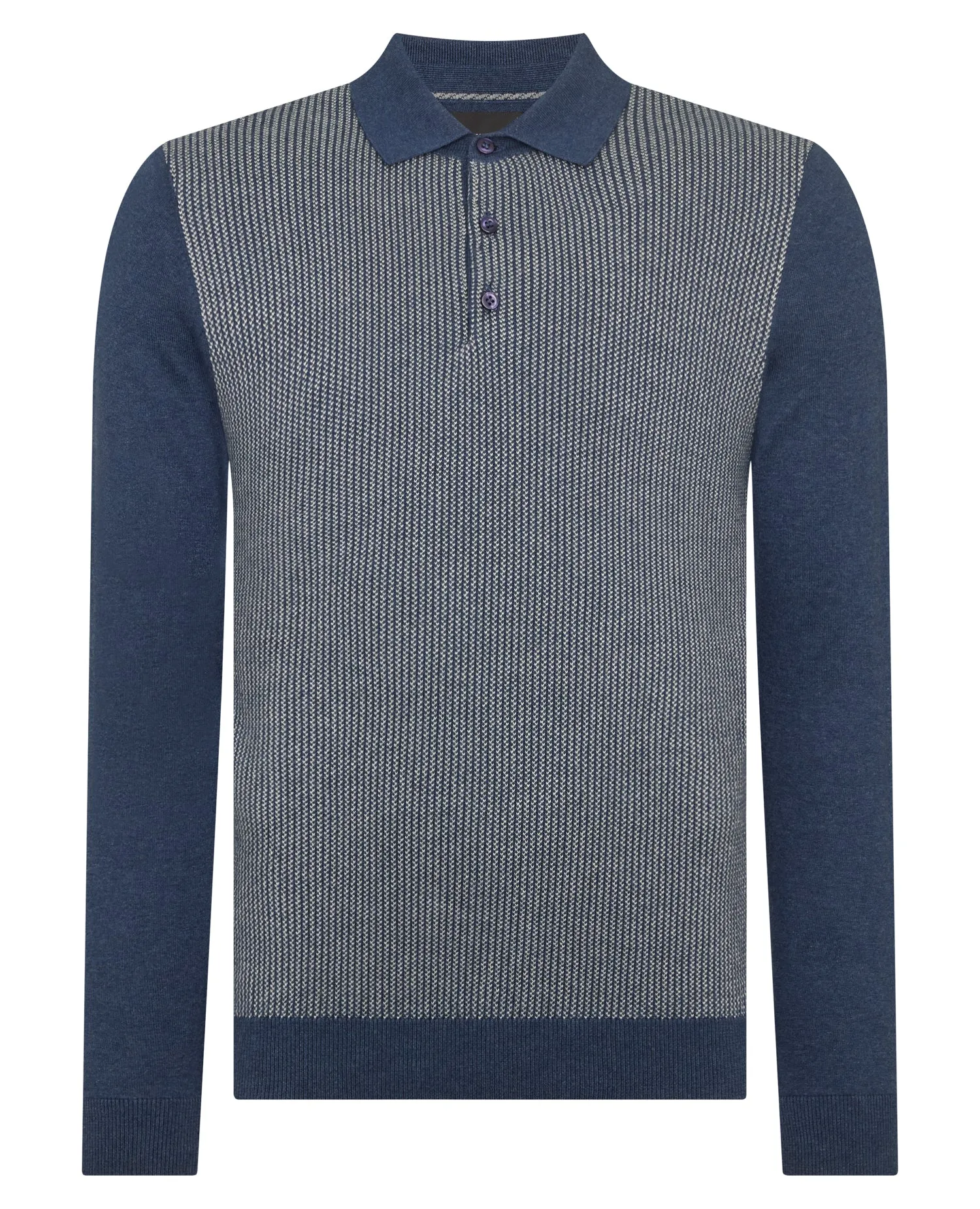 Slim Fit Merino Cotton Jacquard Knitted Polo