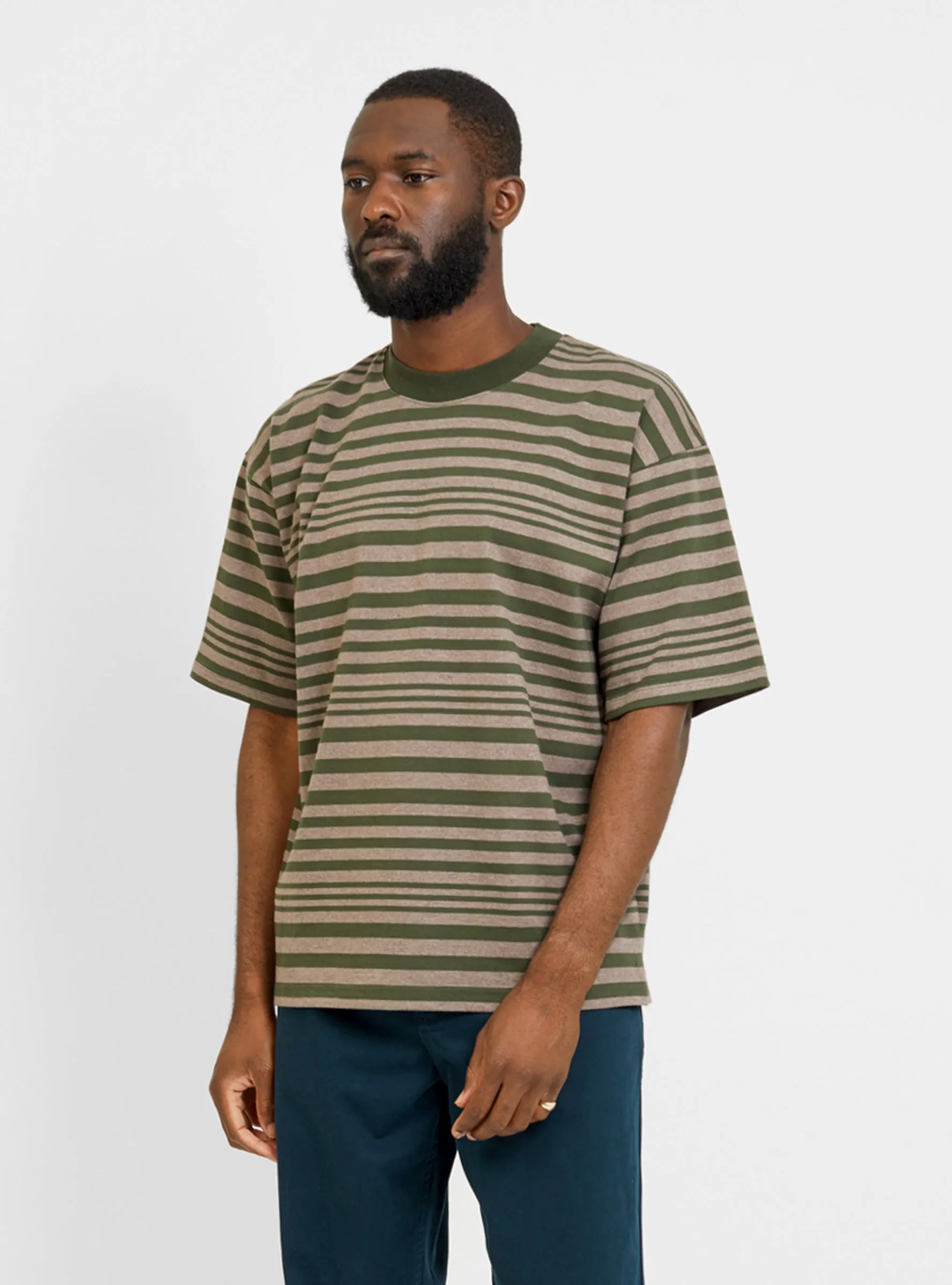 Stripe T-Shirt Brown & Olive Green