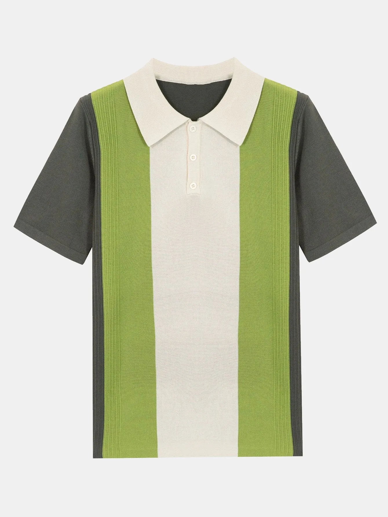 Striped Short Sleeve Color Block Sweater Polo