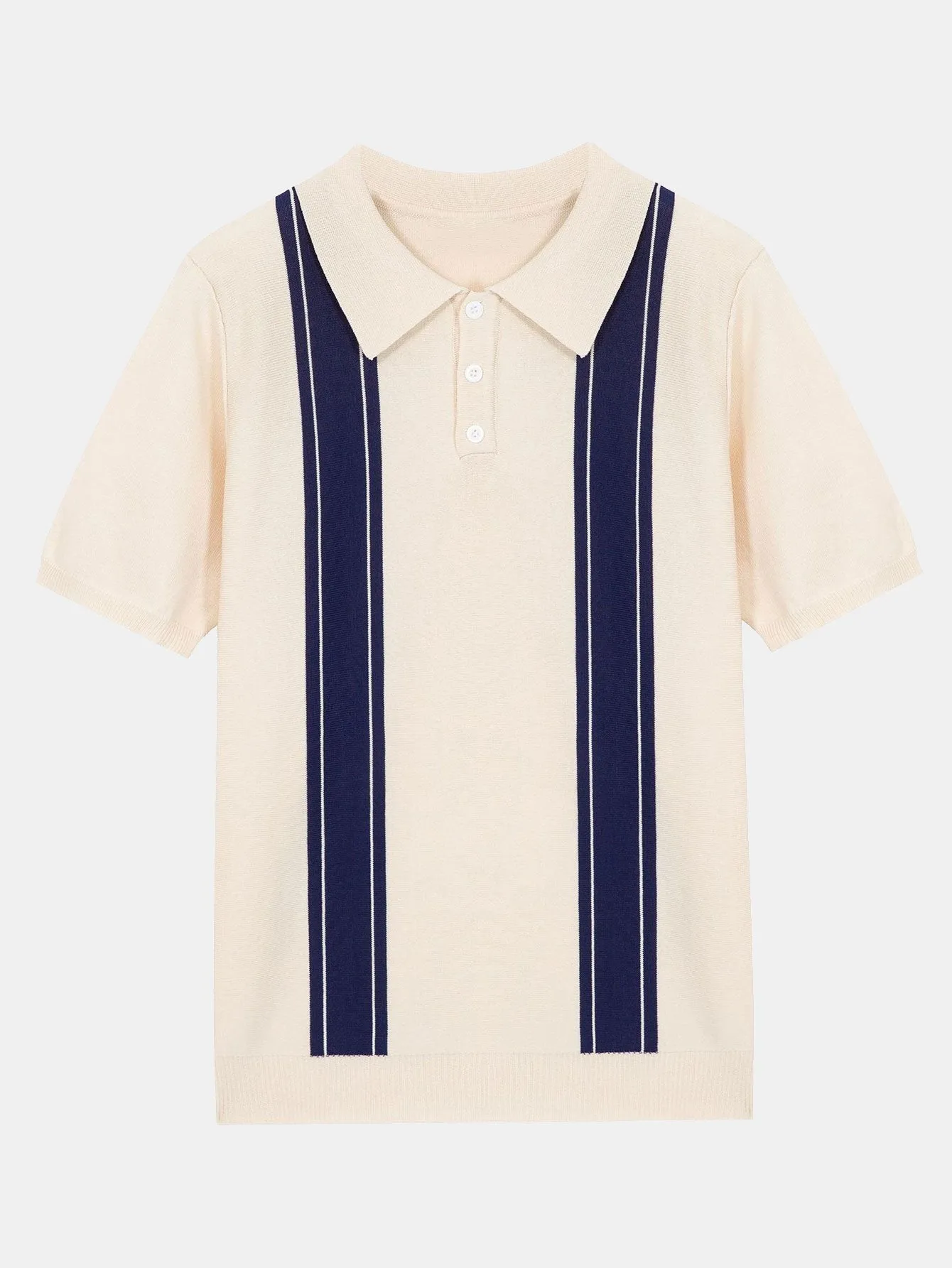 Striped Short Sleeve Sweater Polo