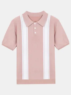Striped Short Sleeve Sweater Polo
