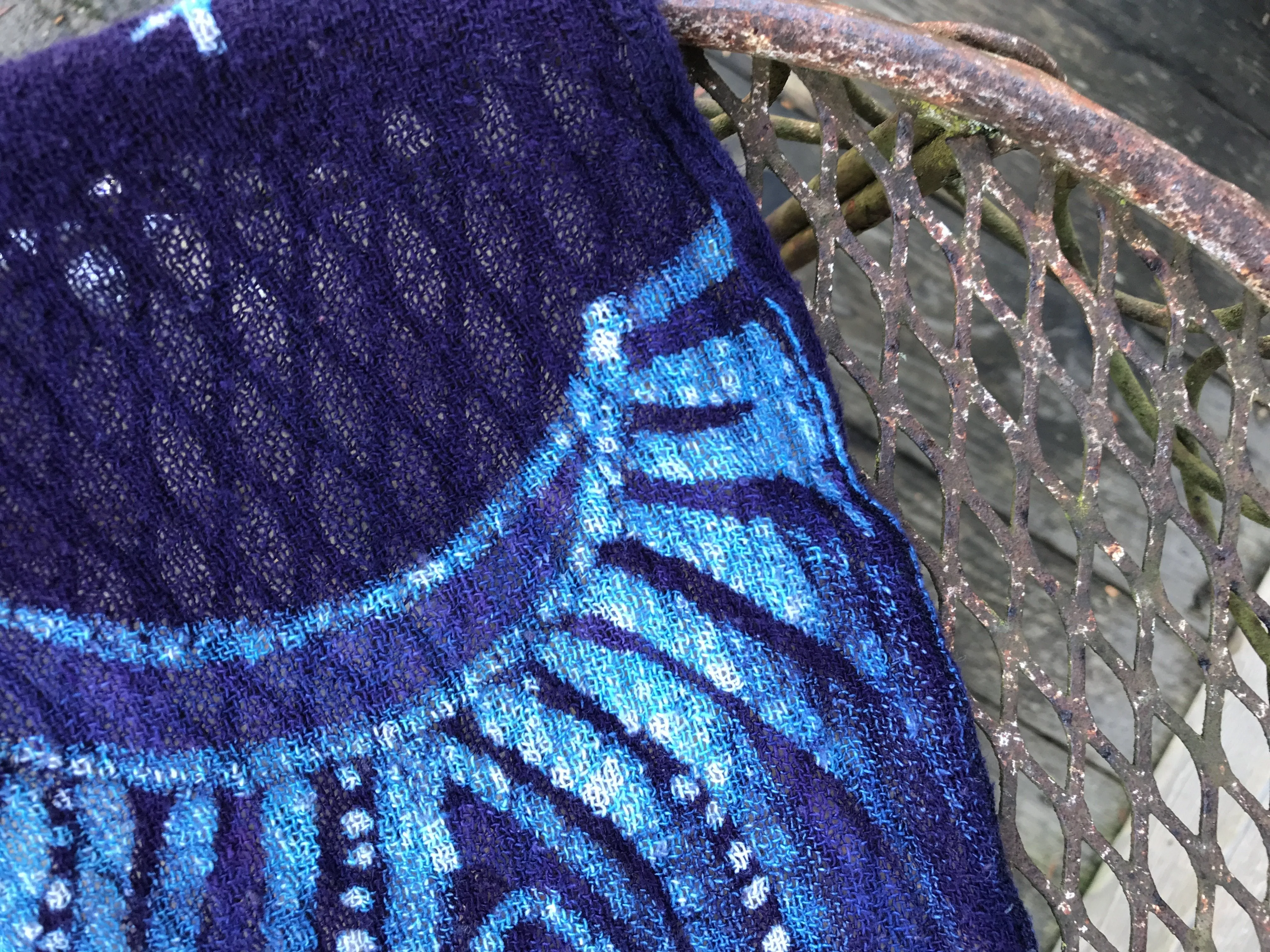 The Night Sky Is A Blissful Wonder Handmade Batik Scarf in Organic Cotton