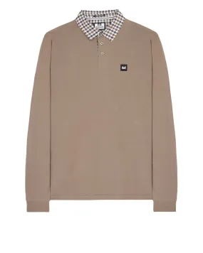 Walker Long Sleeve Polo Shirt Mocha Brown/Mid House Check