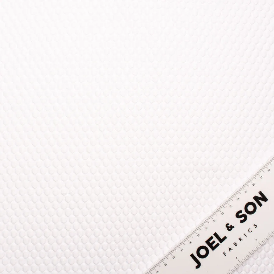 White Hexagonal Jacquard Microfibre