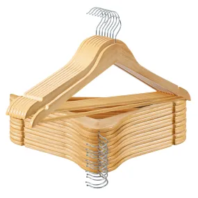 Wooden Hangers 30 Pack - Coat & Suit Hangers with 360Â° Swivel Hook & Non-Slip Notches
